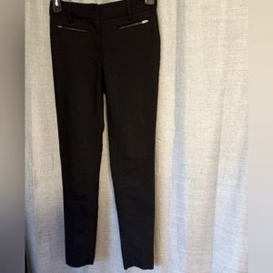 H&M Black Skinny Slacks Dress Pants Gold Zippers Women's Juniors Size 6